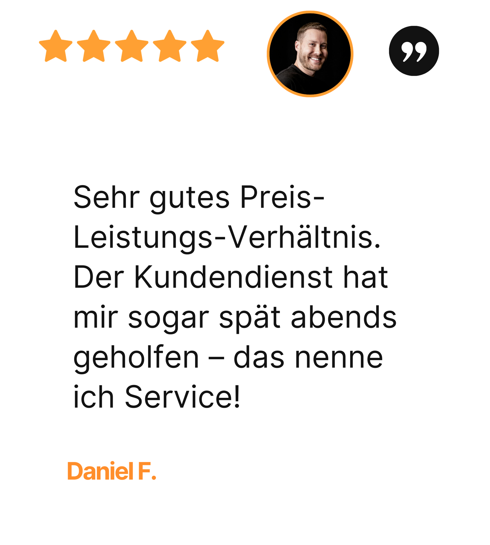 Smart IPTV Kundenrezension – 5-Sterne Google-Bewertung mit Profilfoto und Zitat